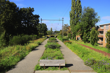 904922 Gezicht op het Park Oosterspoorbaan, aangelegd op het tracé van de vroegere Oosterspoorweg te Utrecht.